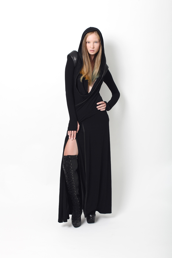 Drape-Laced+Dress,+knee-high+laced+boot,+Armor+Epaulette